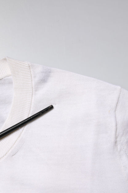 Cream Cashmere Knit Cropped Cardigan Sweater