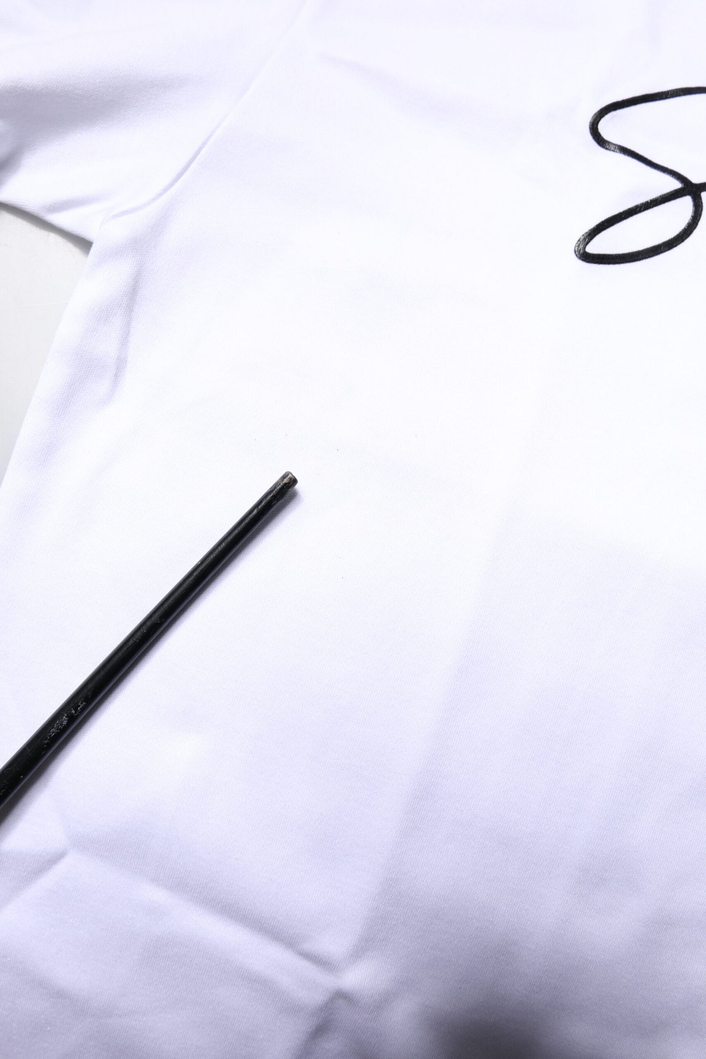 White Printed Cotton Round Neck Top T-shirt