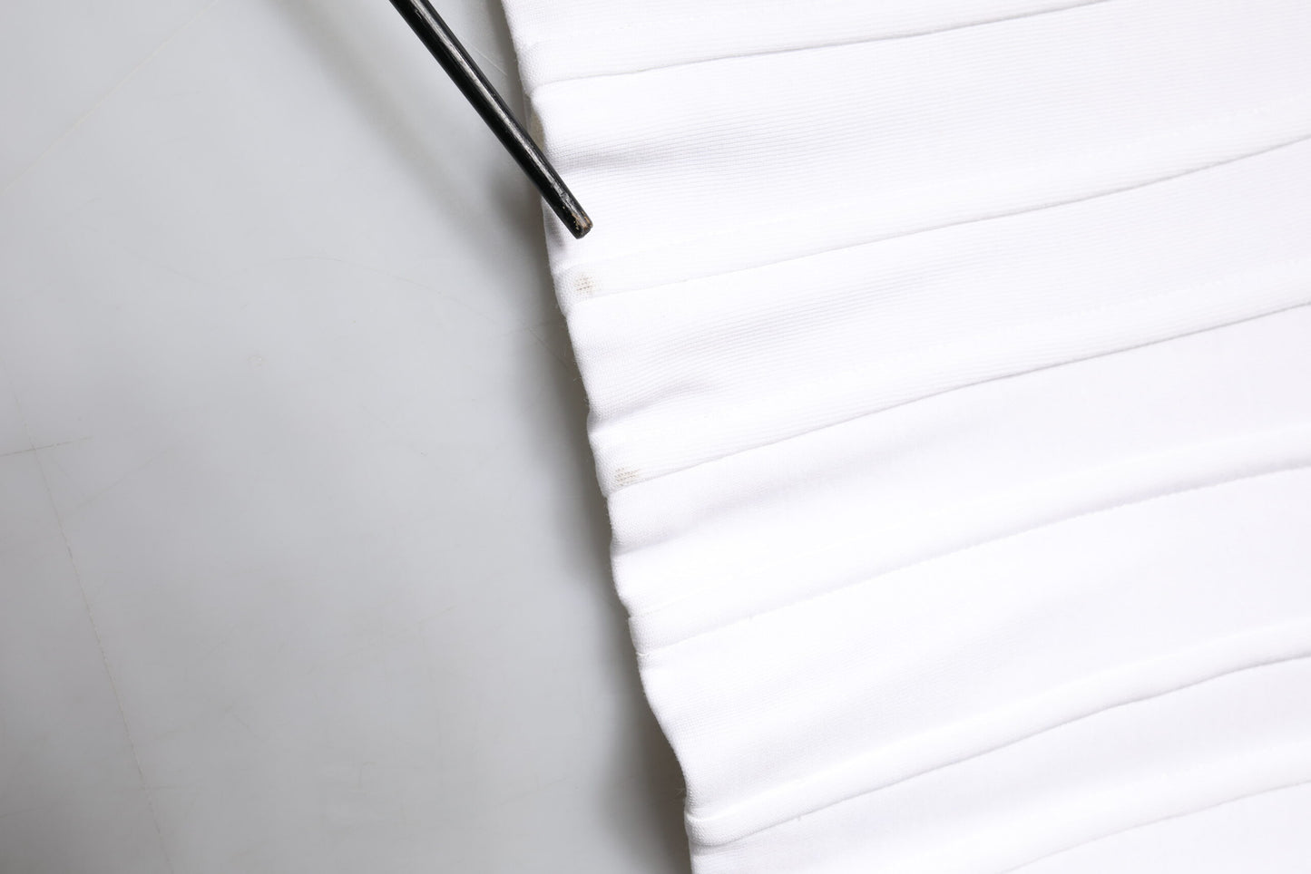 White Cotton Blend 3/4 Sleeves Blouse Top