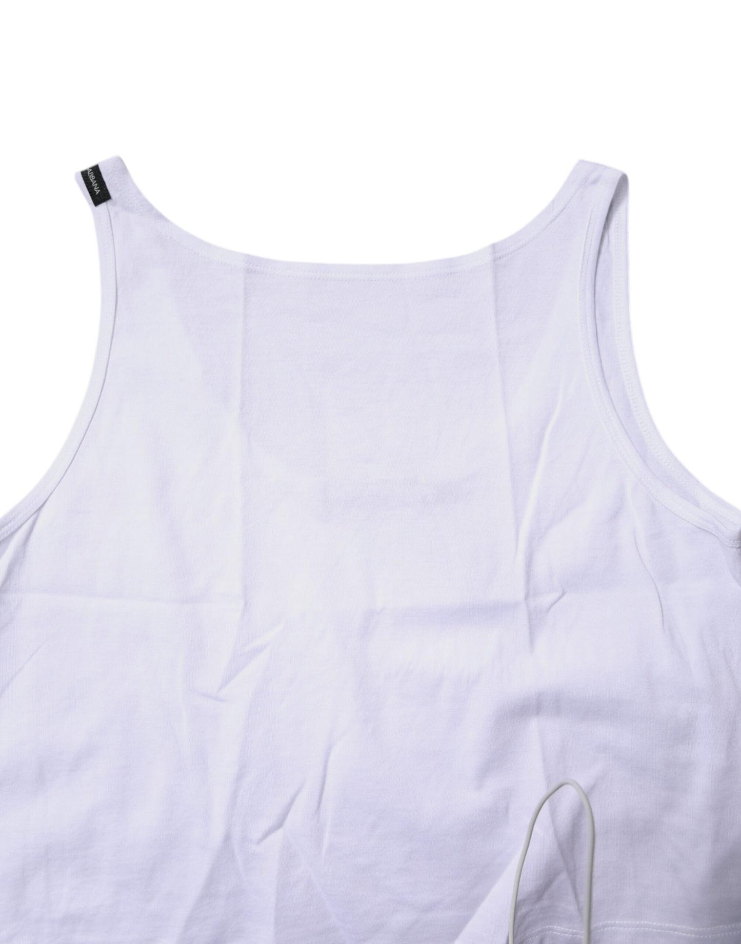 White Cotton Sleeveless Round Neck Tank Top