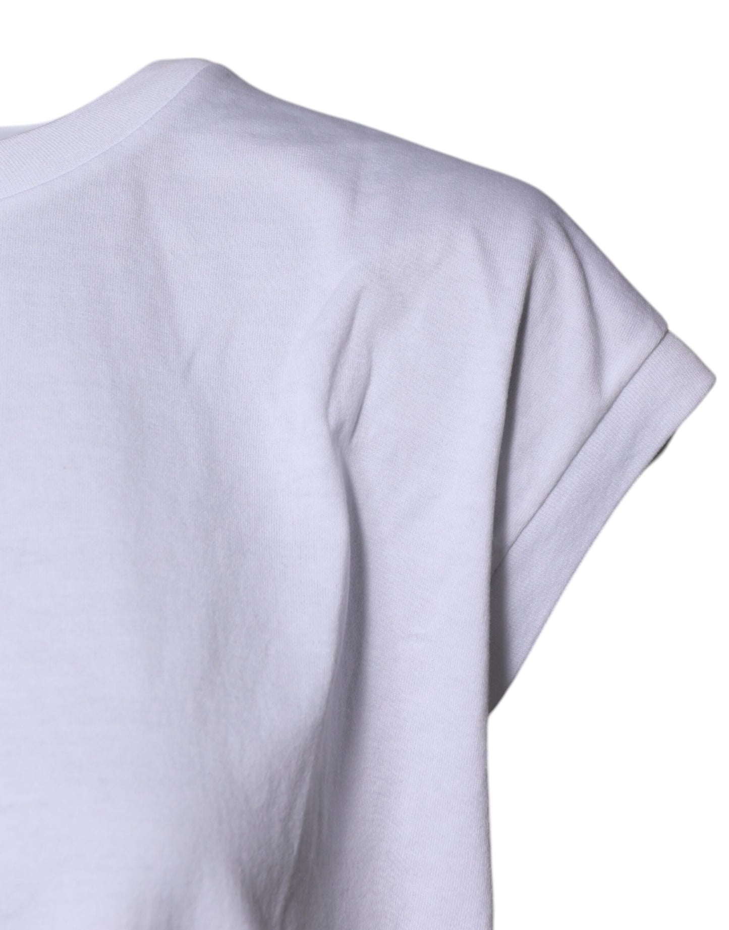 White Cotton Sleeveless Round Neck Tank Top