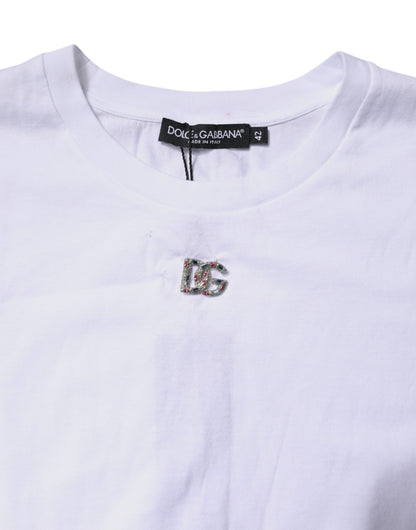 White Cotton Sleeveless Round Neck Tank Top