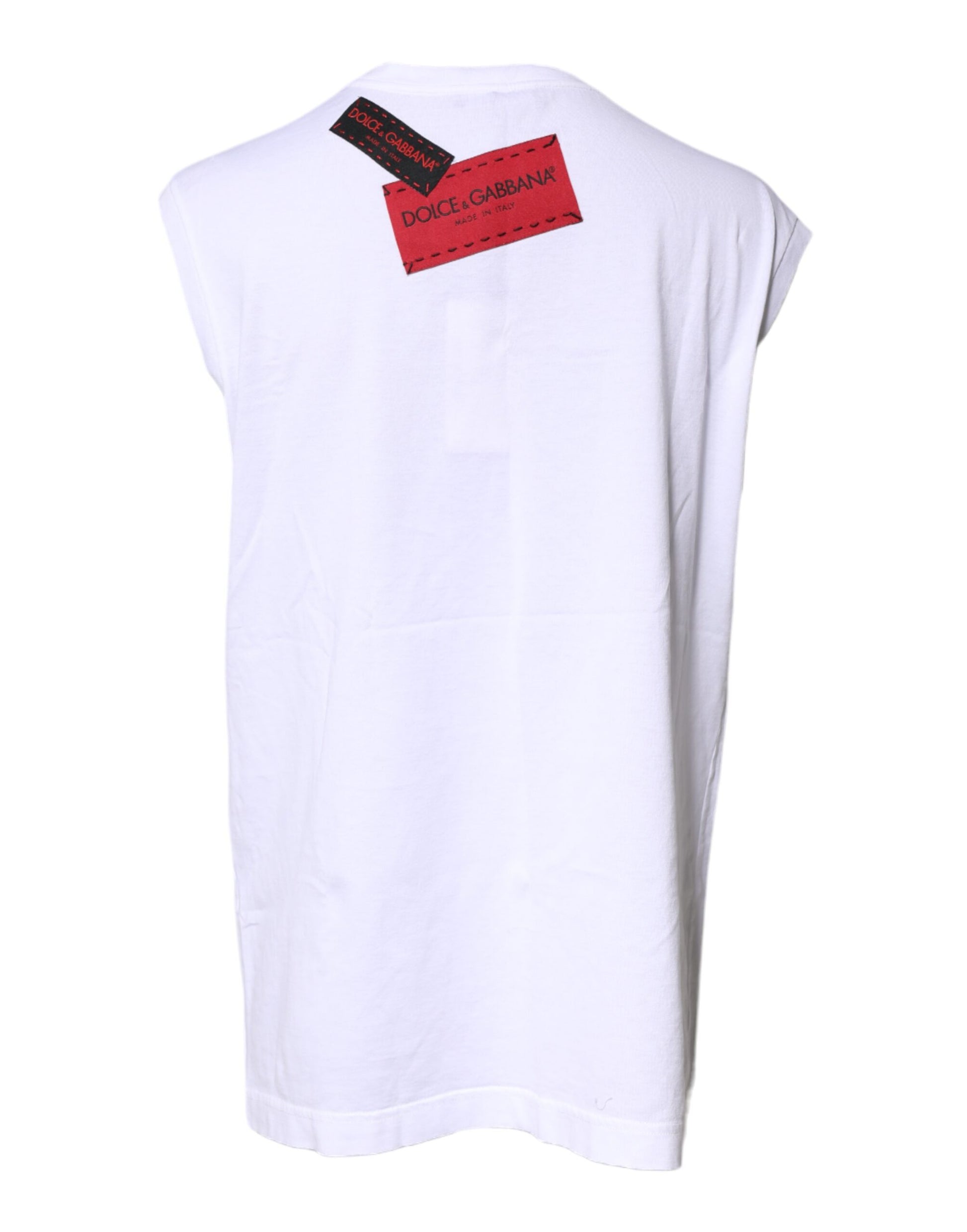 White Floral Graphic Print Sleeveless Tank Top