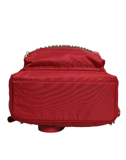 Red #DGFAMILY VULCANO Embellishment Backpack Bag
