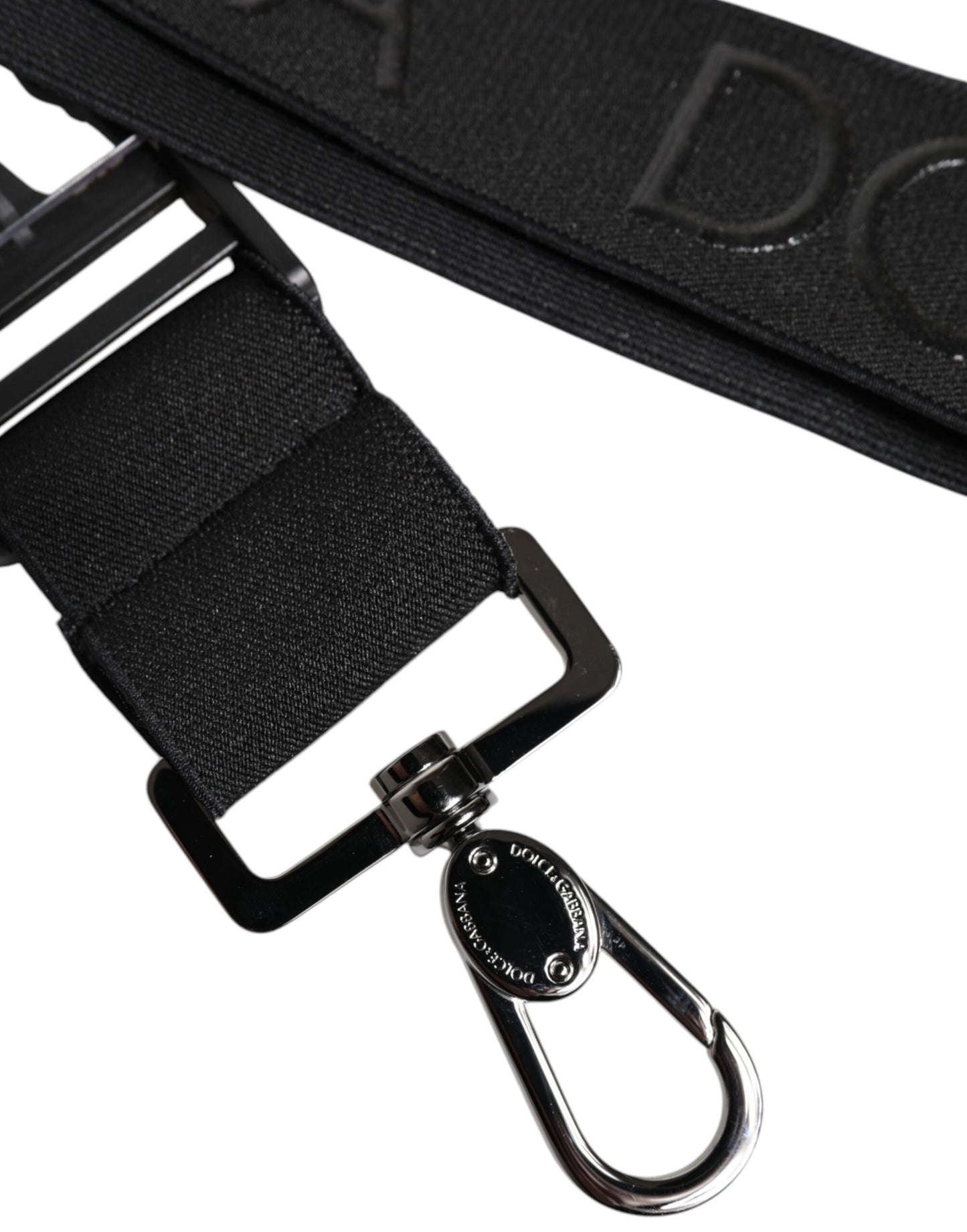Black Stretch Polyester Rubberised DG Logo Keychain
