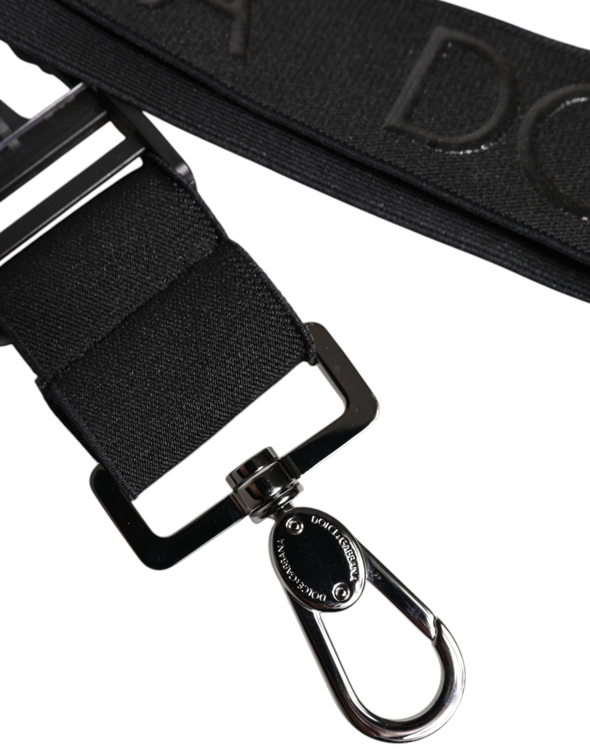 Black Stretch Polyester Rubberised DG Logo Keychain