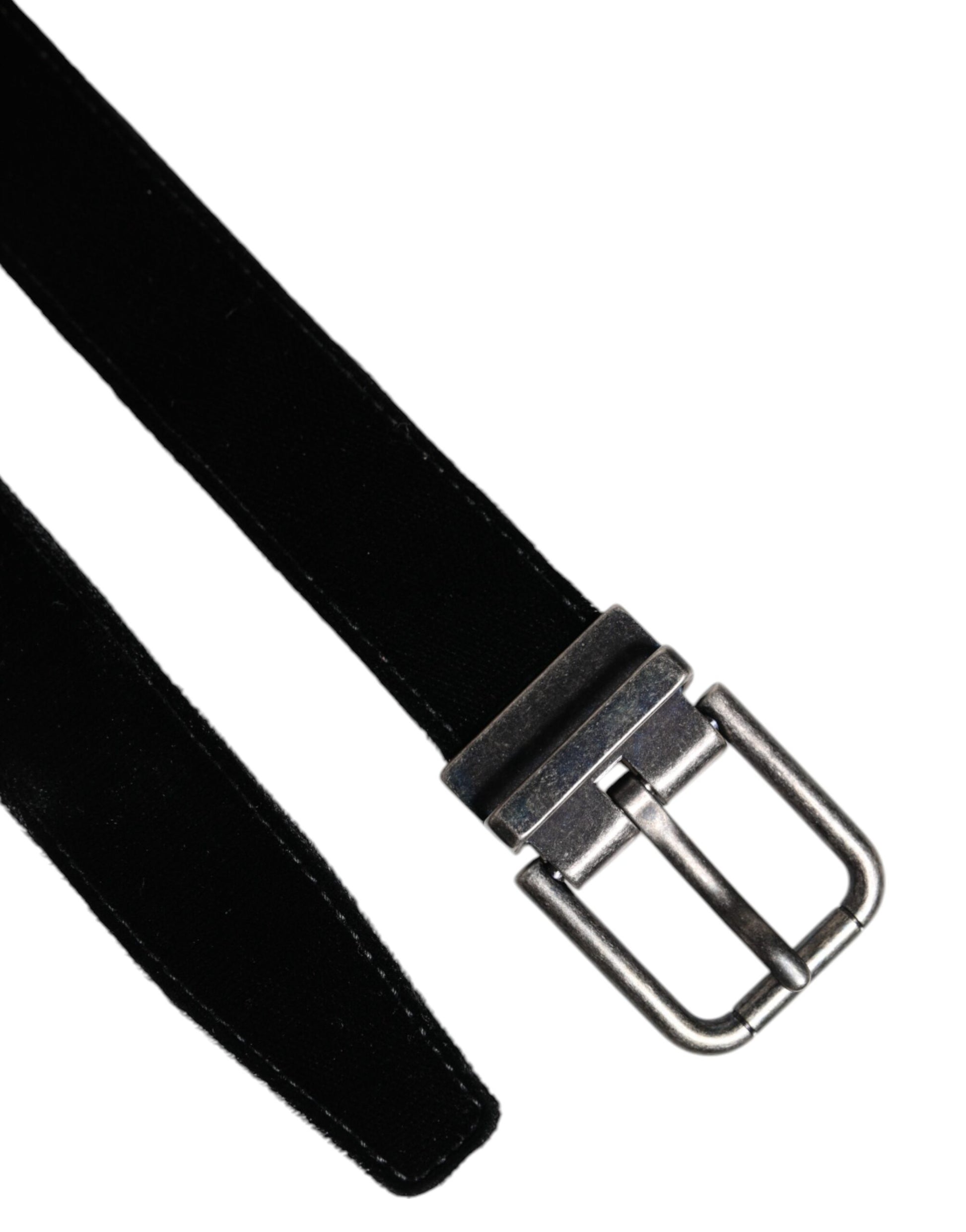 Black Leather Metal Buckle Classic Belt