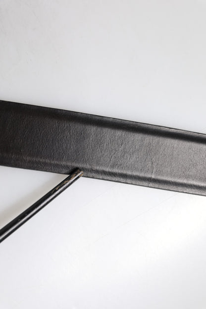 Black Leather Metal Buckle Classic Belt