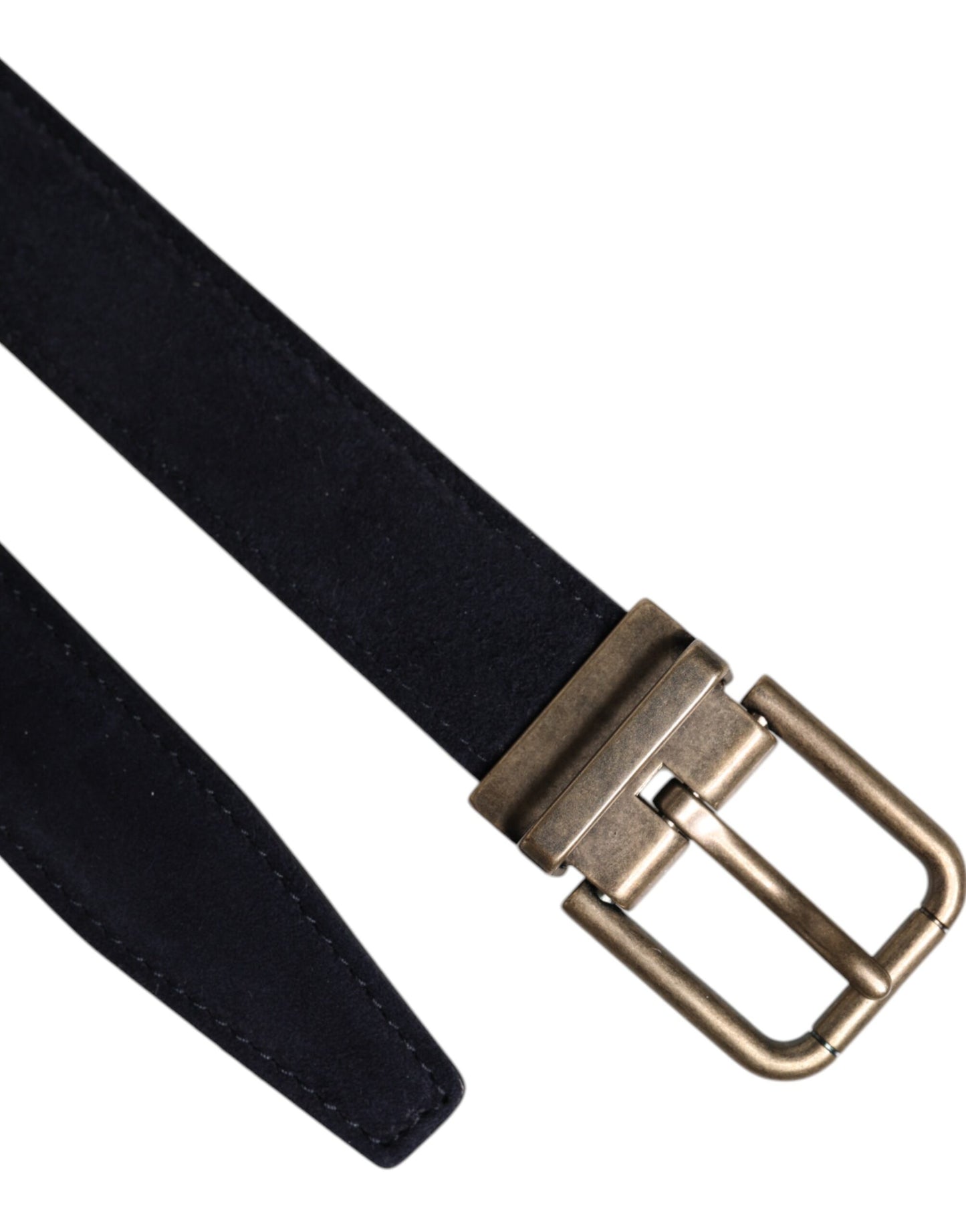 Black Goat Leather Metal Buckle Classic Belt