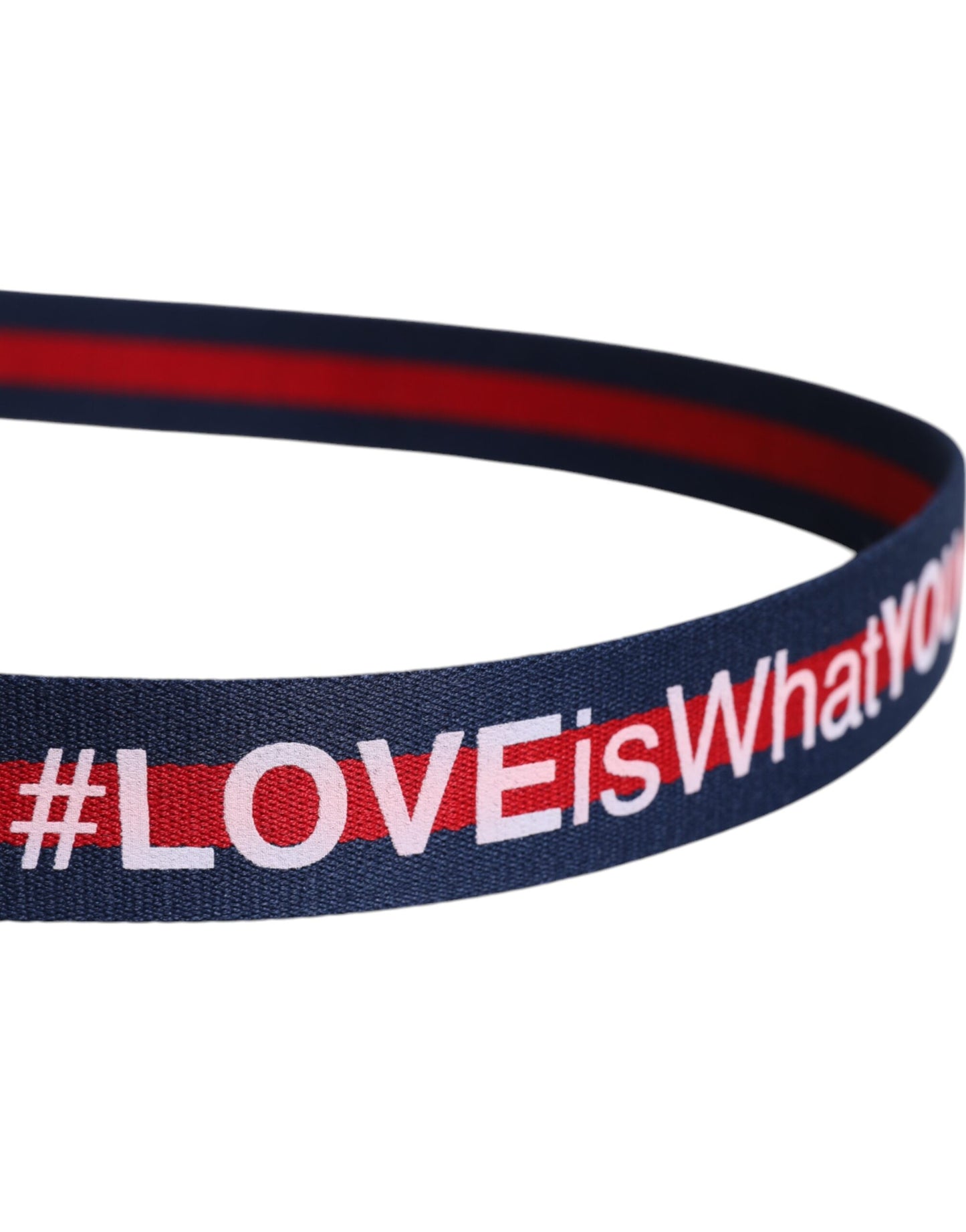 Blue Cotton Leather Printed Metal Buckle Belt