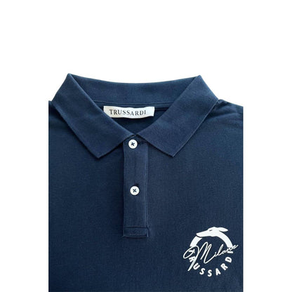 Blue Cotton Men's Polo Shirt