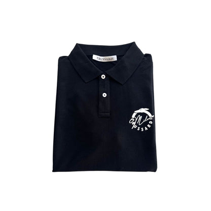 Black Cotton Men Polo Shirt