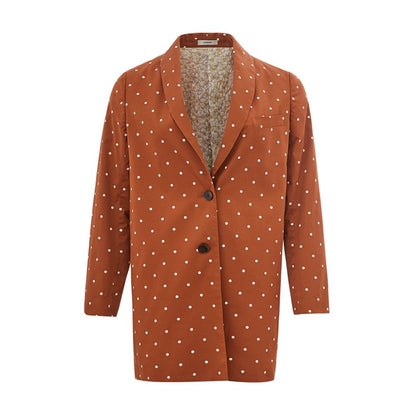 Chaqueta elegante de algodón marrón para la mujer moderna
