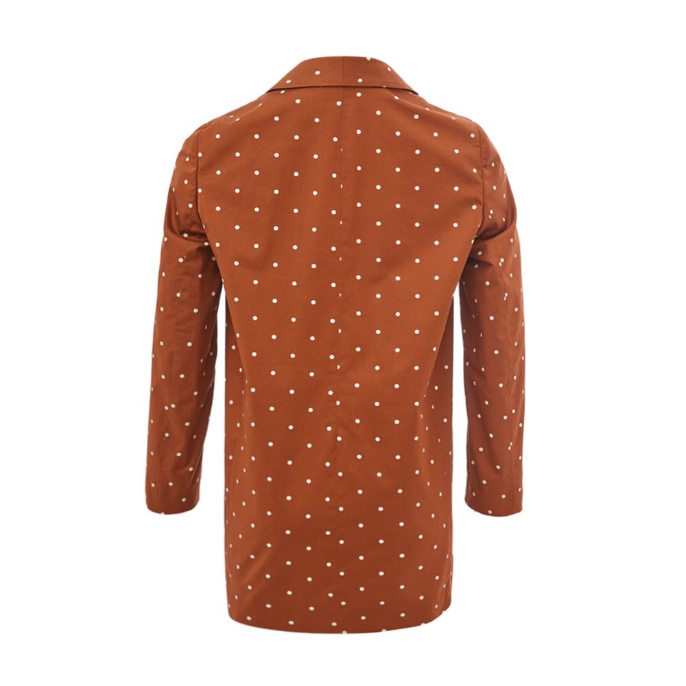 Chaqueta elegante de algodón marrón para la mujer moderna