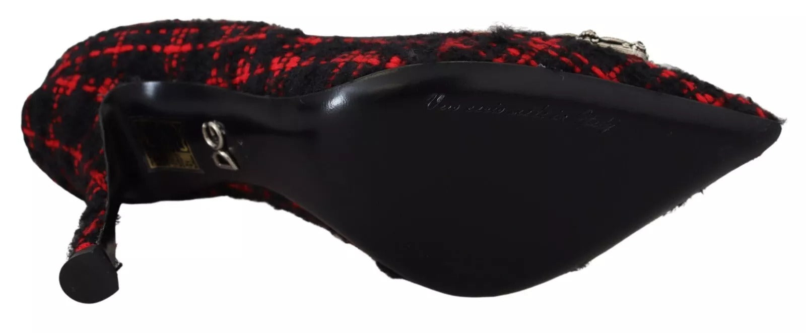 Red Black Tweed DG Amore Heels Pumps Shoes