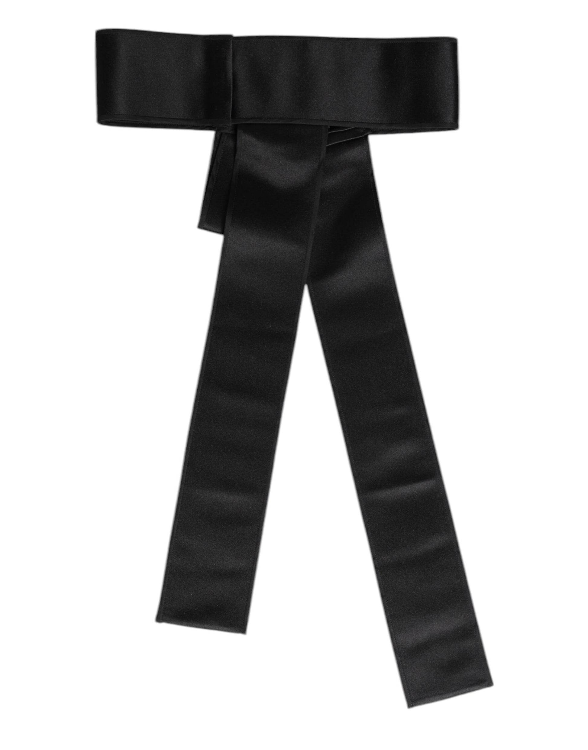 Black Satin Wide Waist Belt