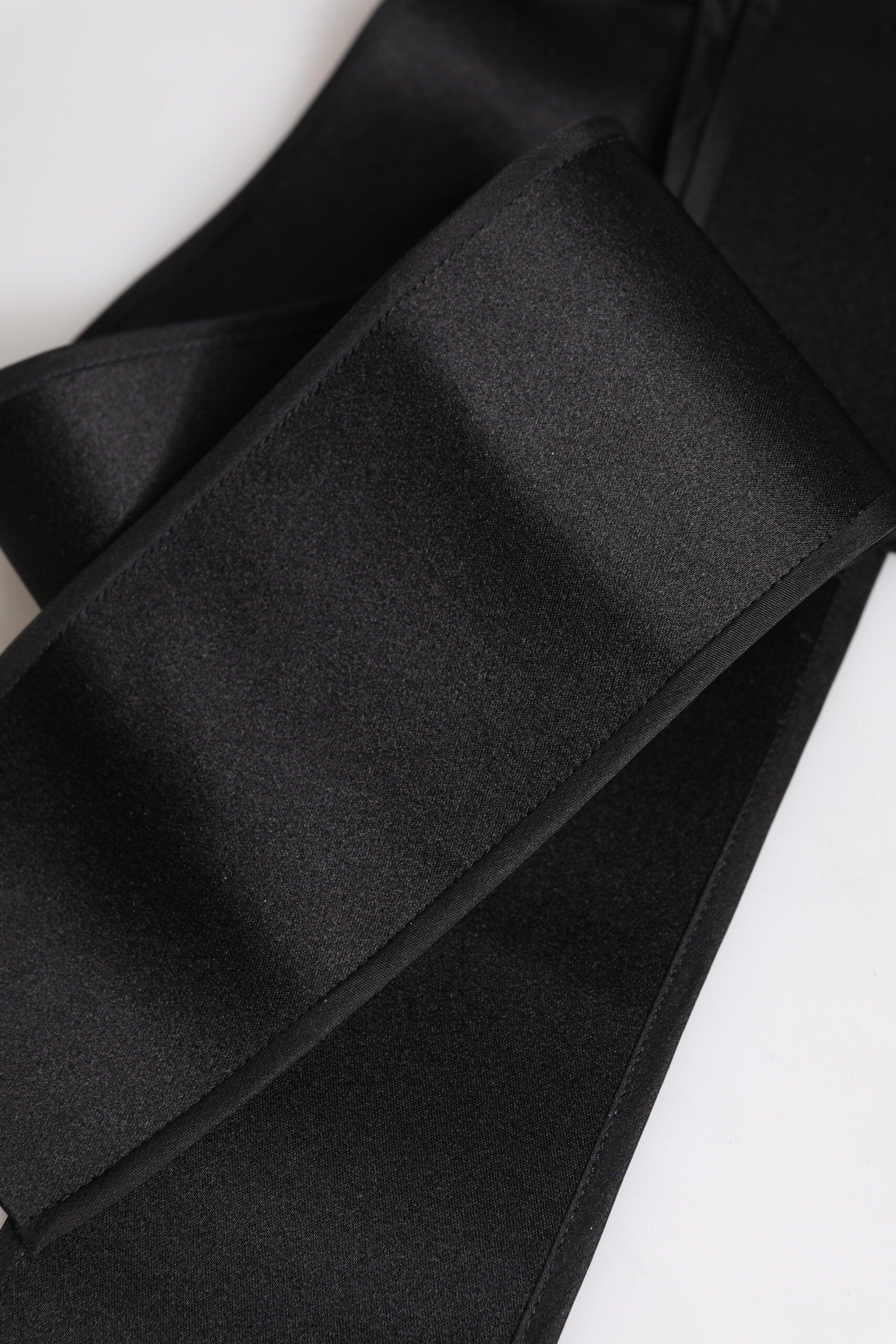 Black Satin Wide Waist Belt