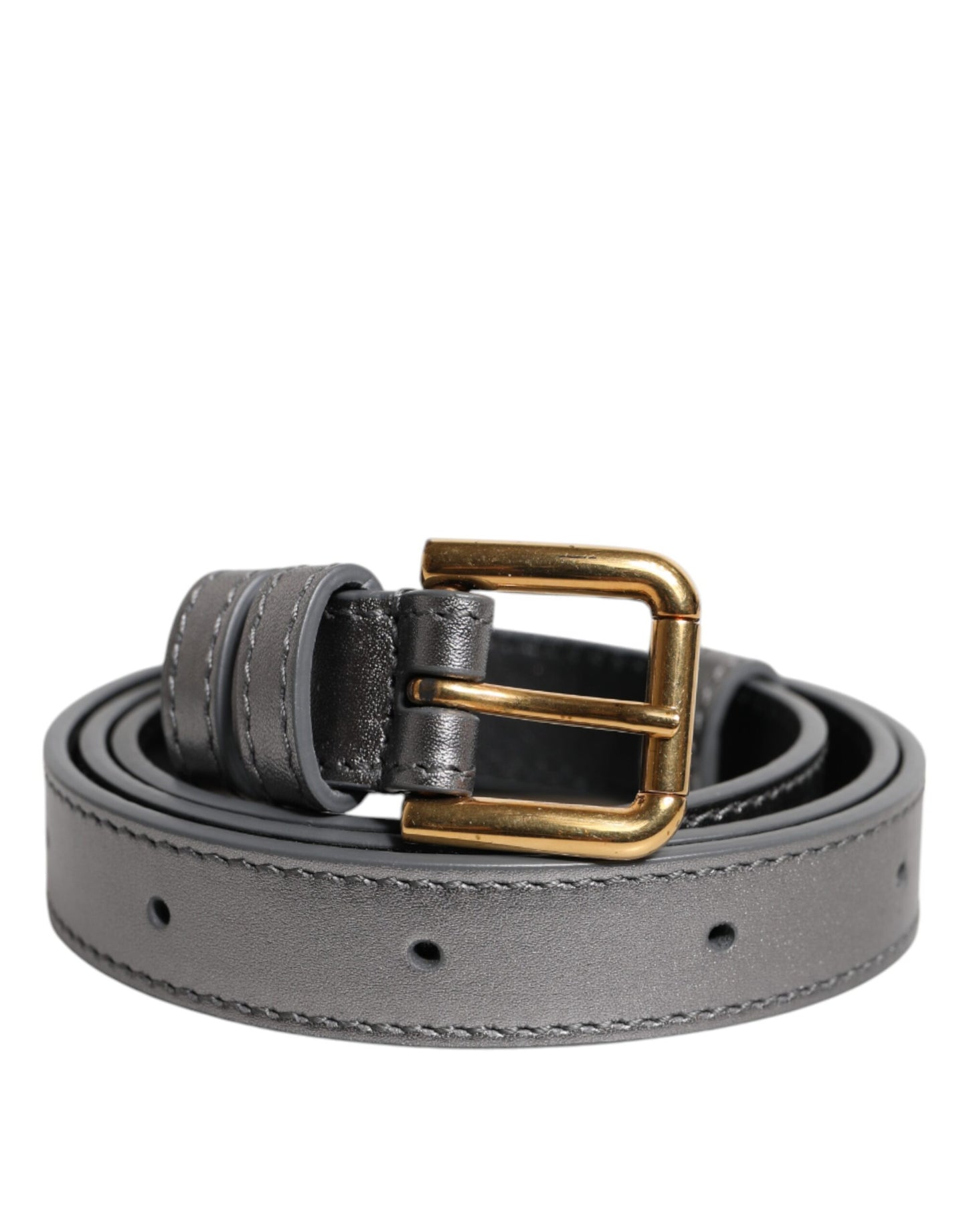 Silver Logo Engraved Metal Waist Buckle Belt