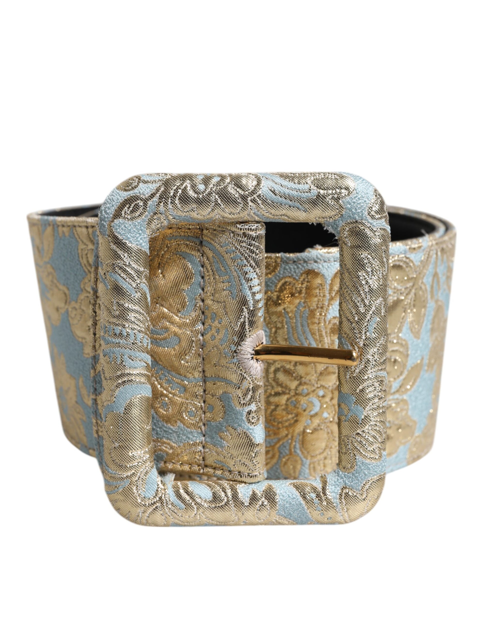 Multicolor Floral Jacquard Wide Waist Belt