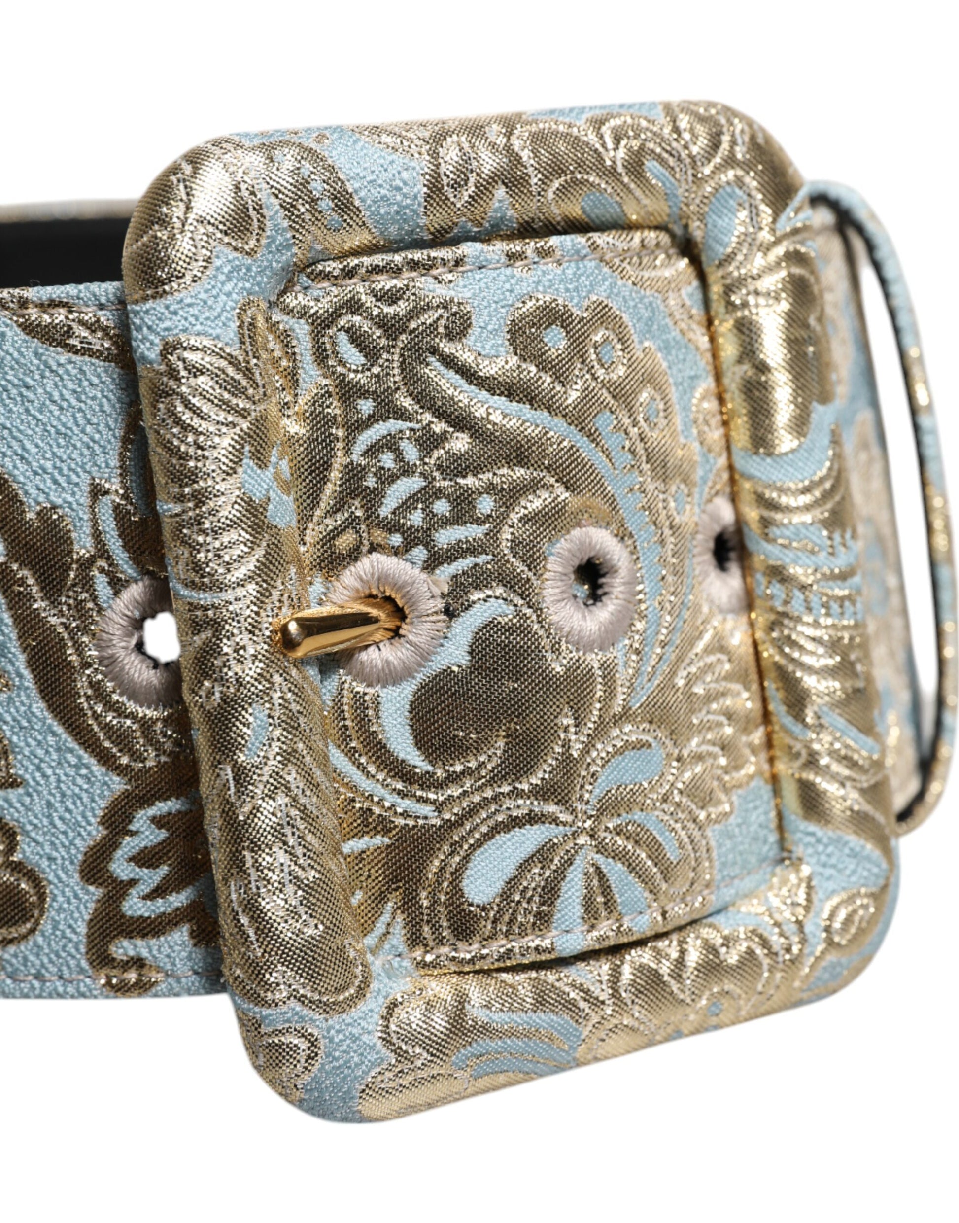 Multicolor Floral Jacquard Wide Waist Belt