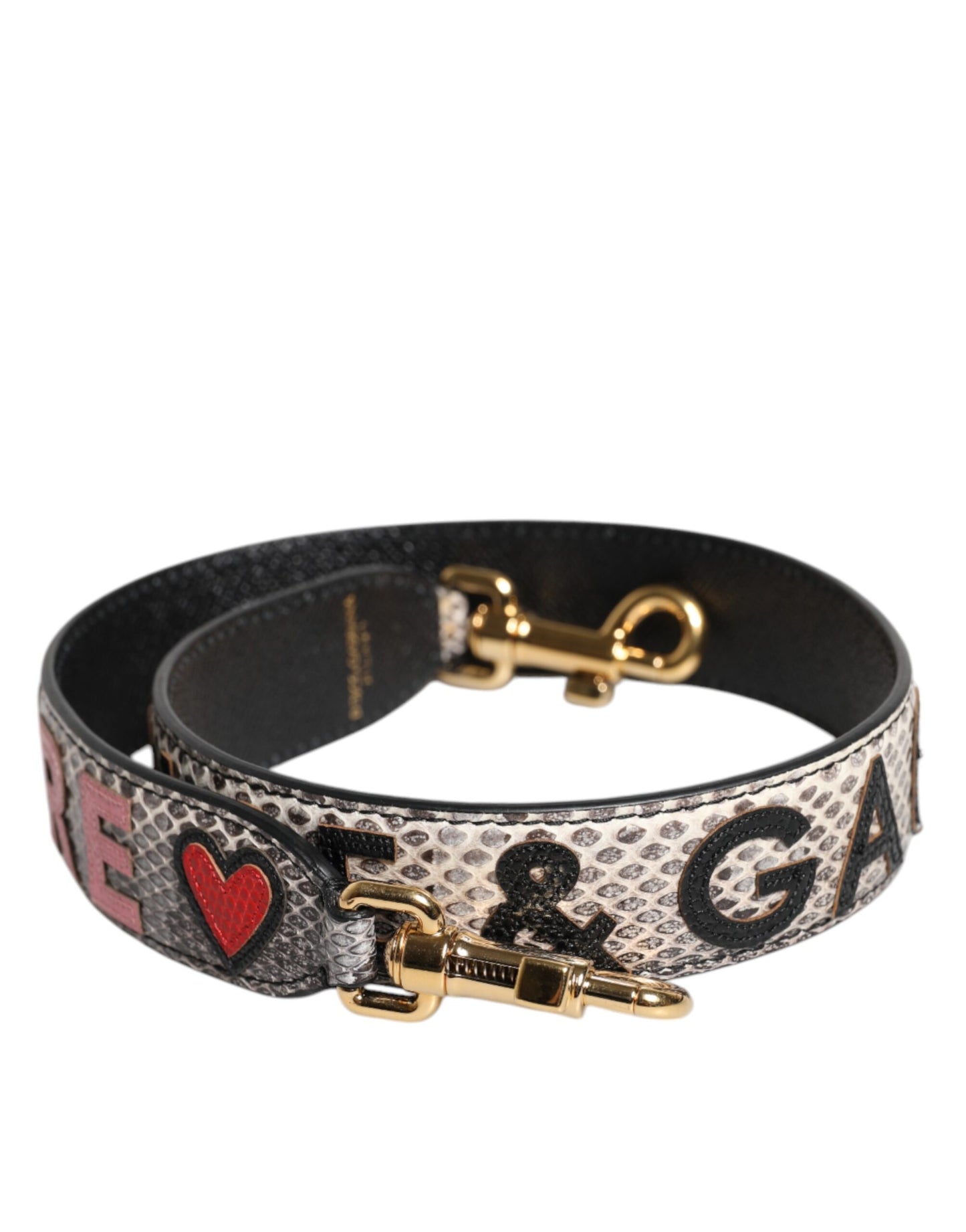 Multicolor DG AMORE Patch Bag Shoulder Strap