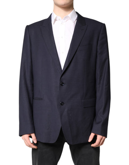 Black Wool Single Breasted Coat Blazer Suit