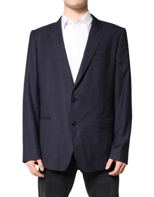 Black Wool Single Breasted Coat Blazer Suit