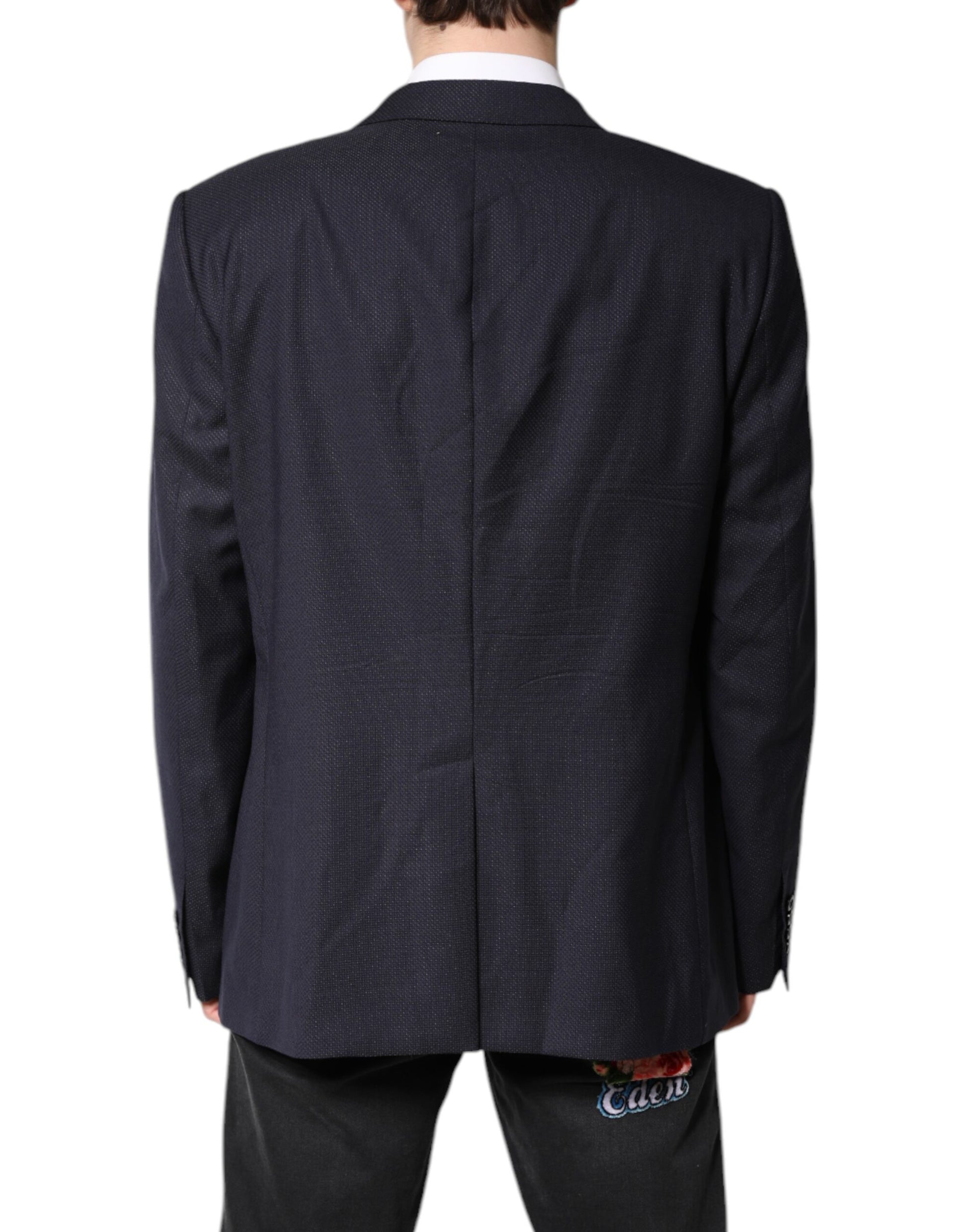 Black Wool Single Breasted Coat Blazer Suit