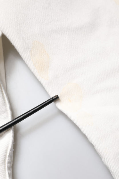 White Graffiti Cotton Stretch Denim Jacket