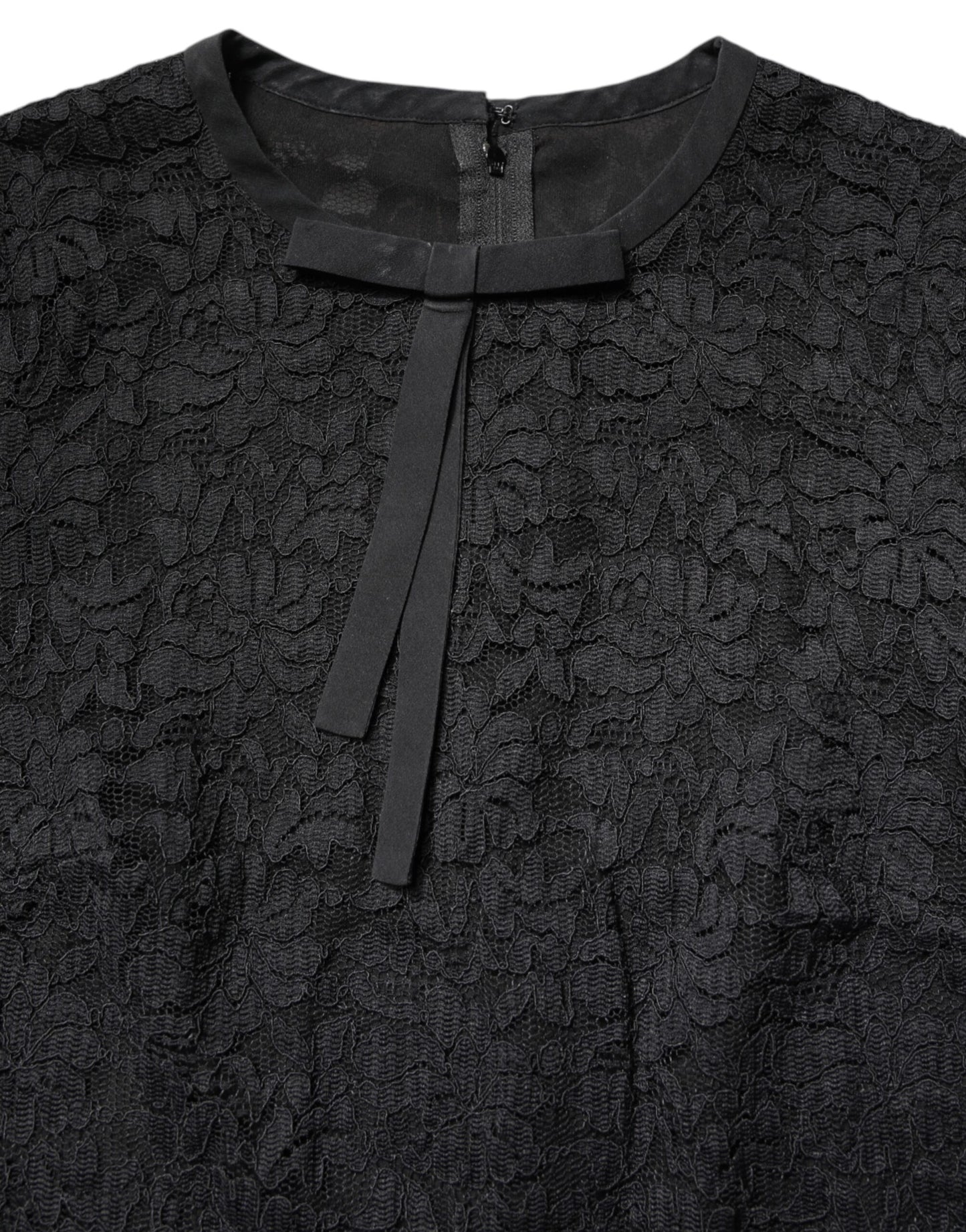 Black Lace STAFF Crew Neck Long Sleeves Top