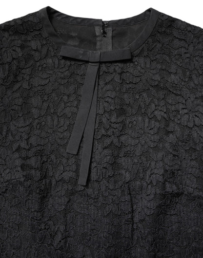 Black Lace STAFF Crew Neck Long Sleeves Top