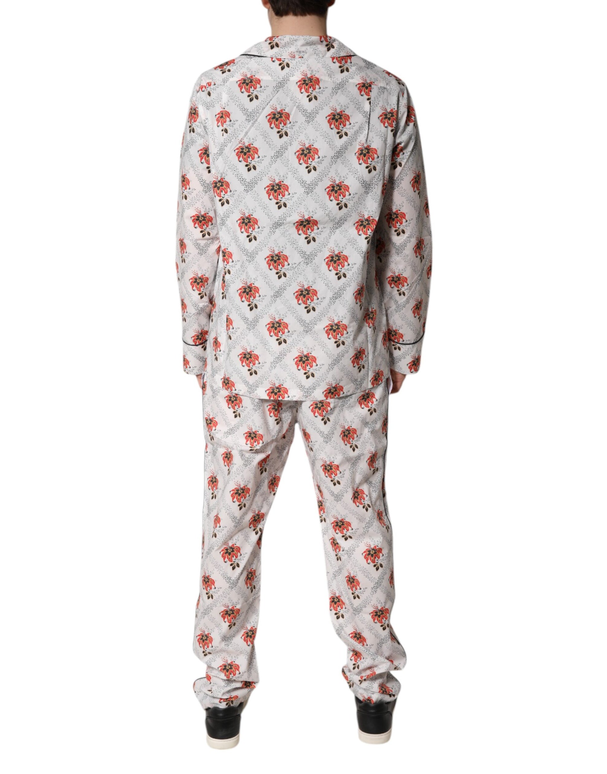 Multicolor Floral Print Cotton Pajama Set Sleepwear