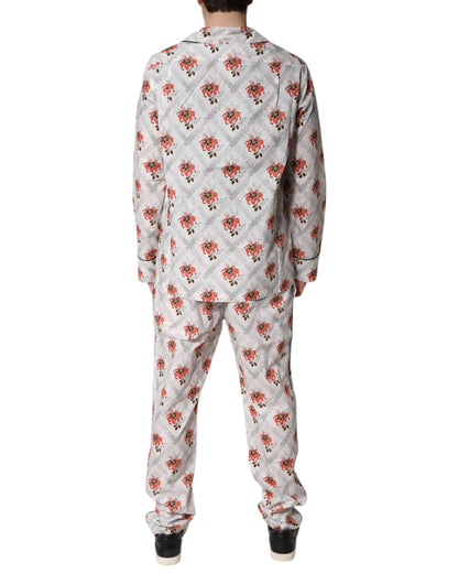 Multicolor Floral Print Cotton Pajama Set Sleepwear
