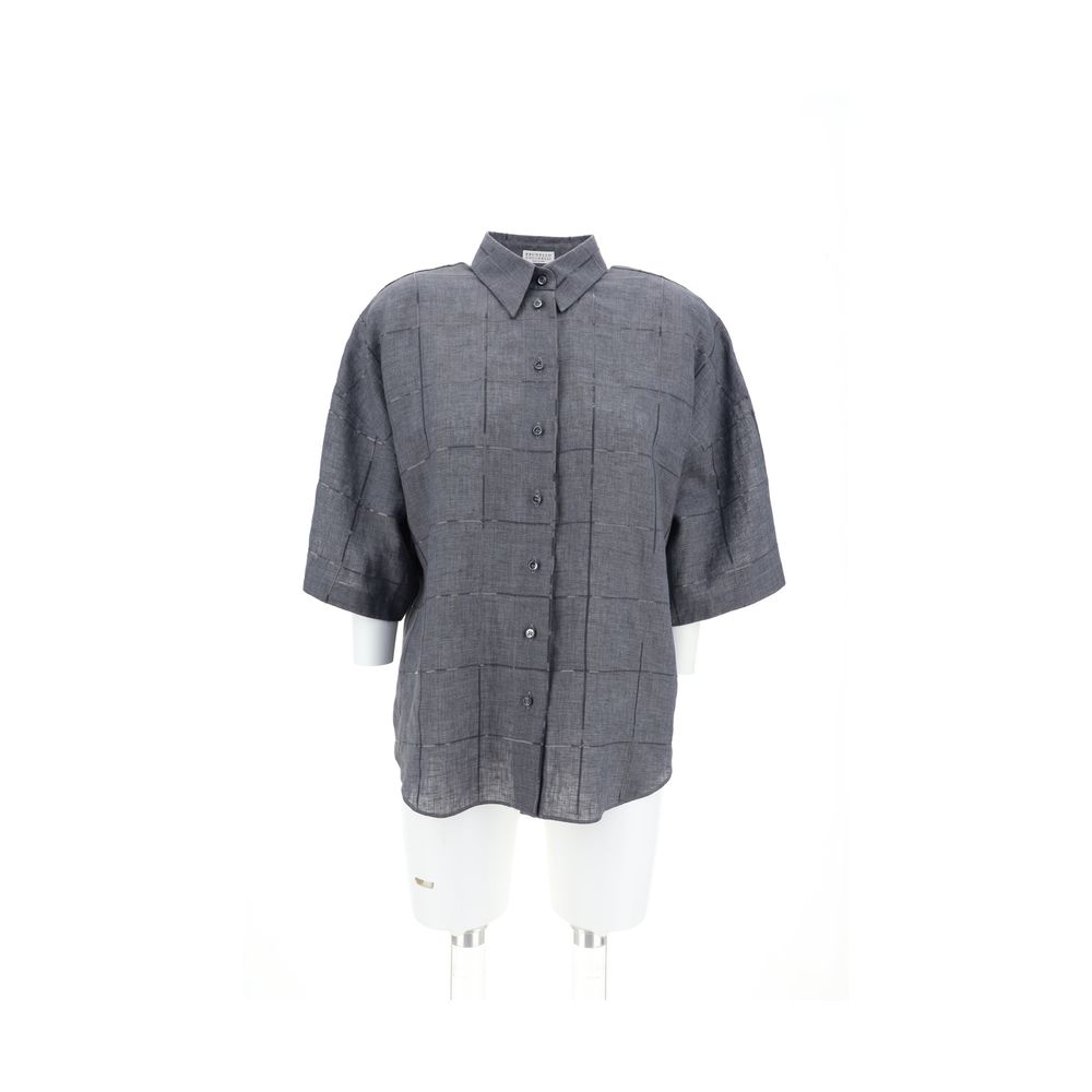 Gray Linen Shortsleeve Shirt