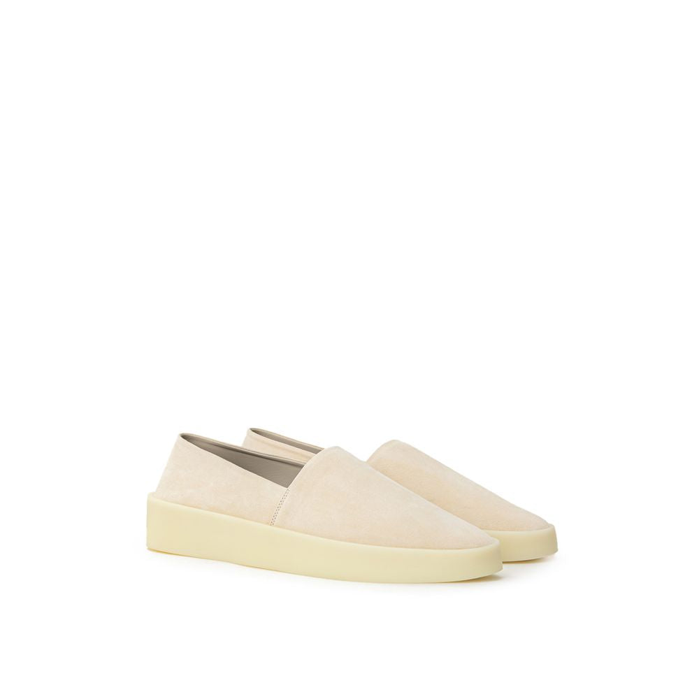 Beige Leather Slip-On Loafer