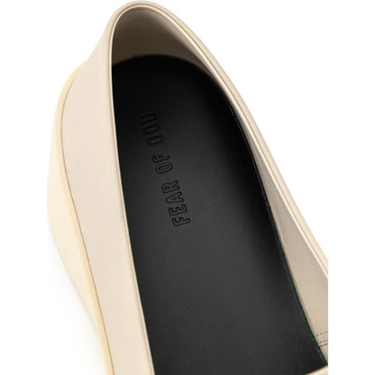 Beige Leather Slip-On Loafer