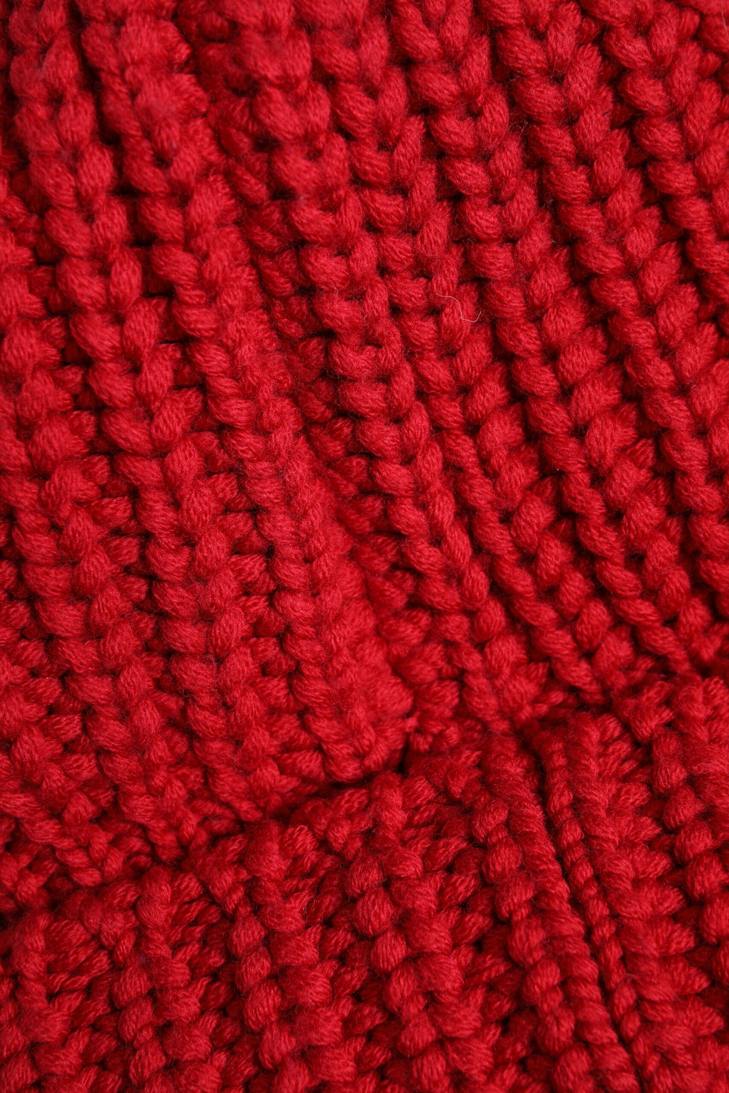 Red Solid Wool Knitted Winter Beanie Hat