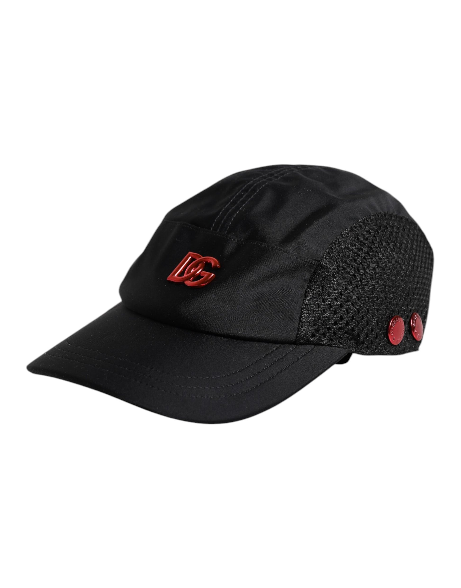 Black Nylon Logo 6 Panels Baseball Cap