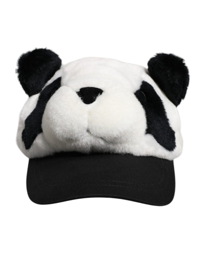 Black White Panda Fur Women Baseball Cap