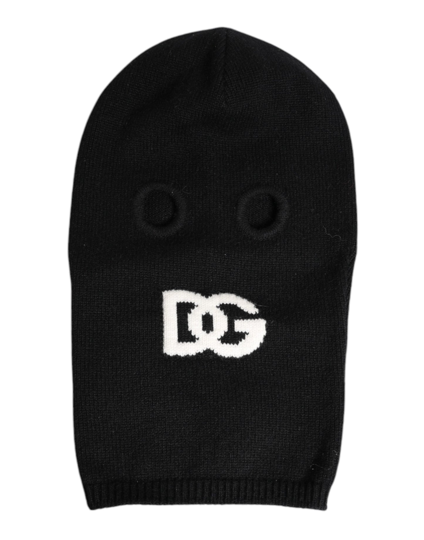 Black Cashmere Knitted Ski Mask Balaclava Hat