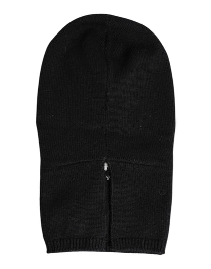 Black Cashmere Knitted Ski Mask Balaclava Hat
