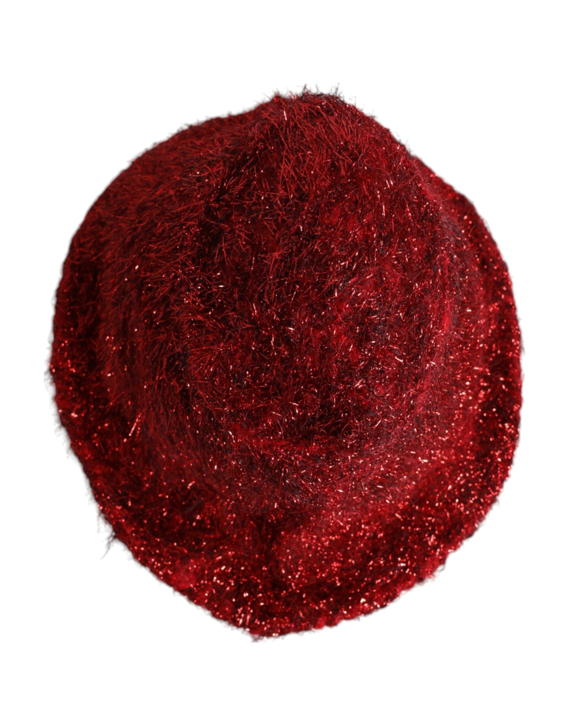 Red Viscose Tinsel Wide Brim Bucket Hat