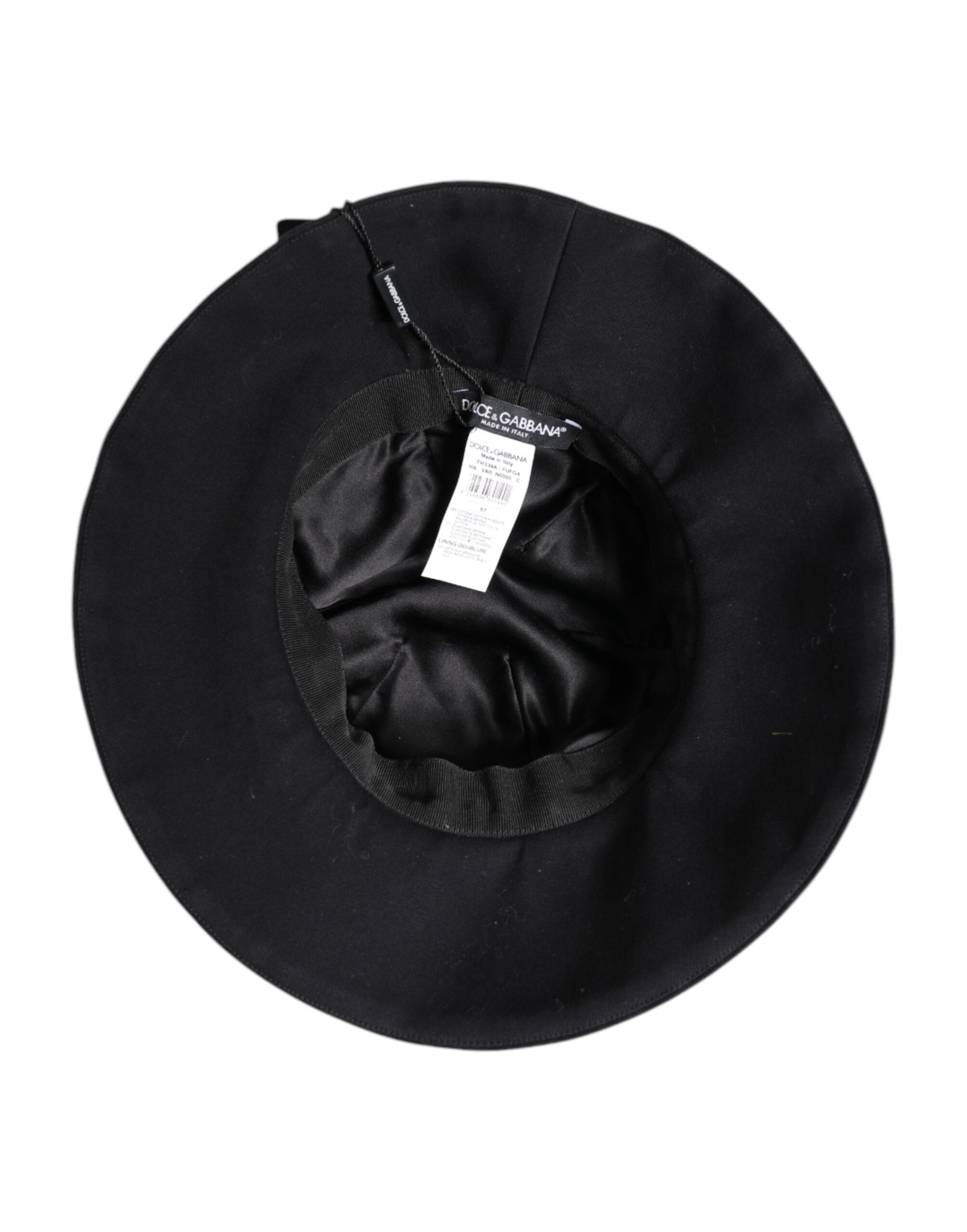 Black Cotton Wide Brim Bucket Hat