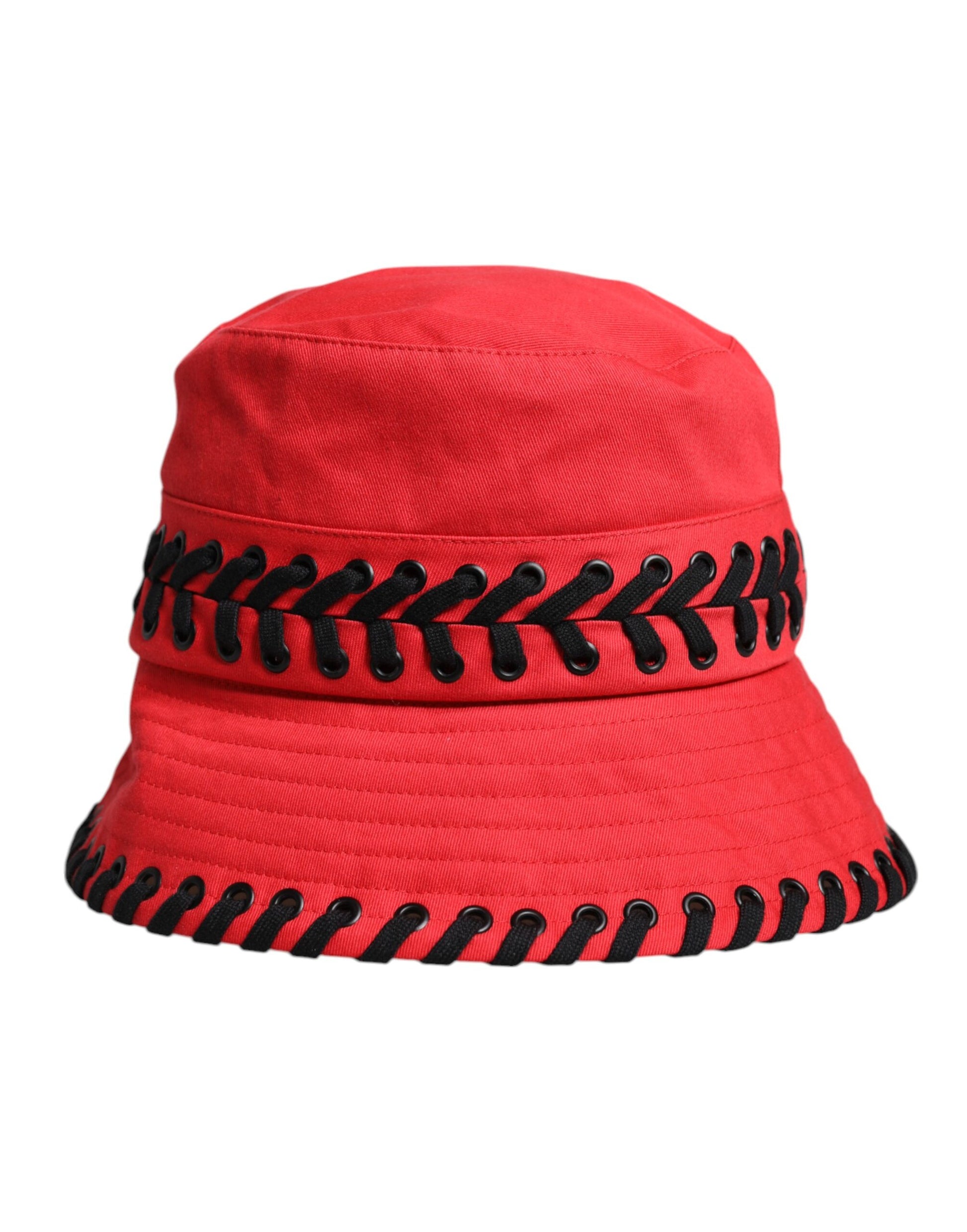 Red Lace Polyester Wide Brim Bucket Hat