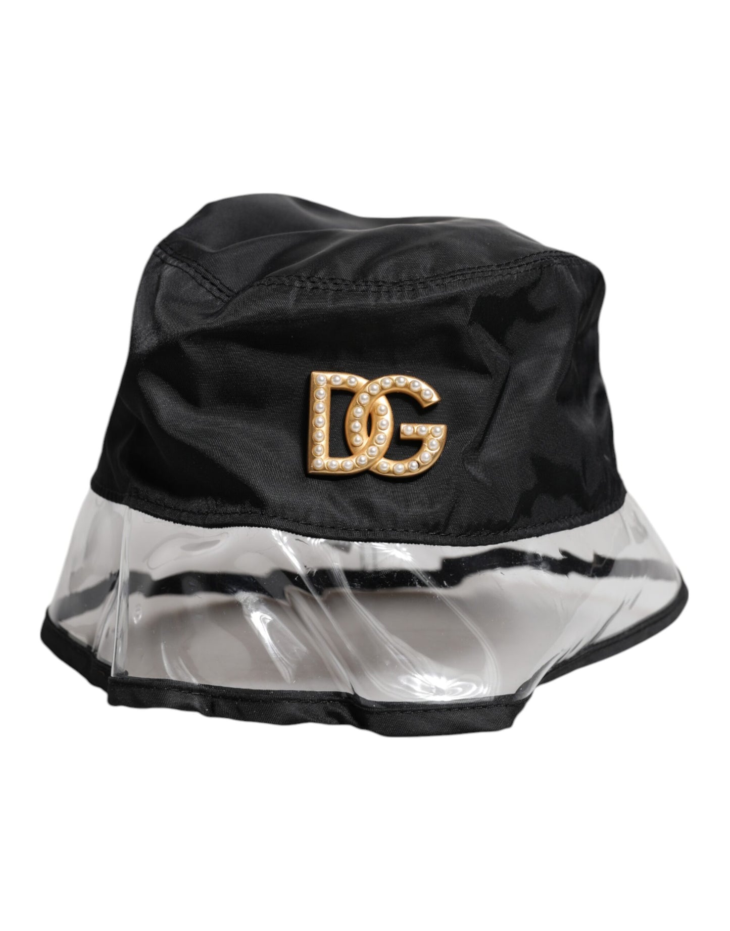 Black Nylon PVC DG Logo Bucket Hat