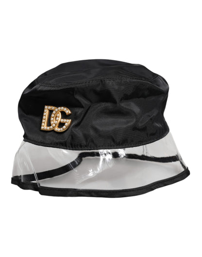 Black Nylon PVC DG Logo Bucket Hat