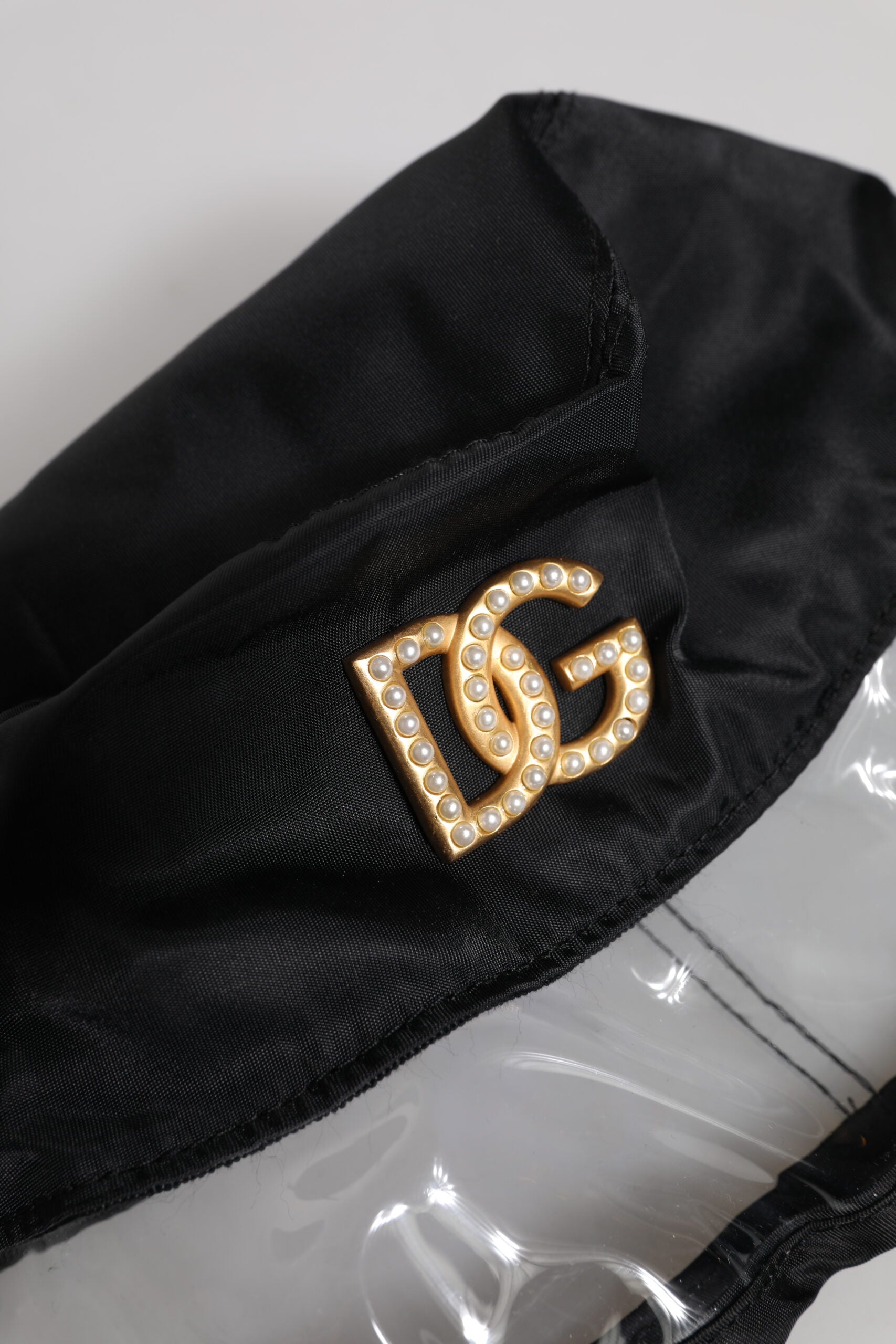 Black Nylon PVC DG Logo Bucket Hat