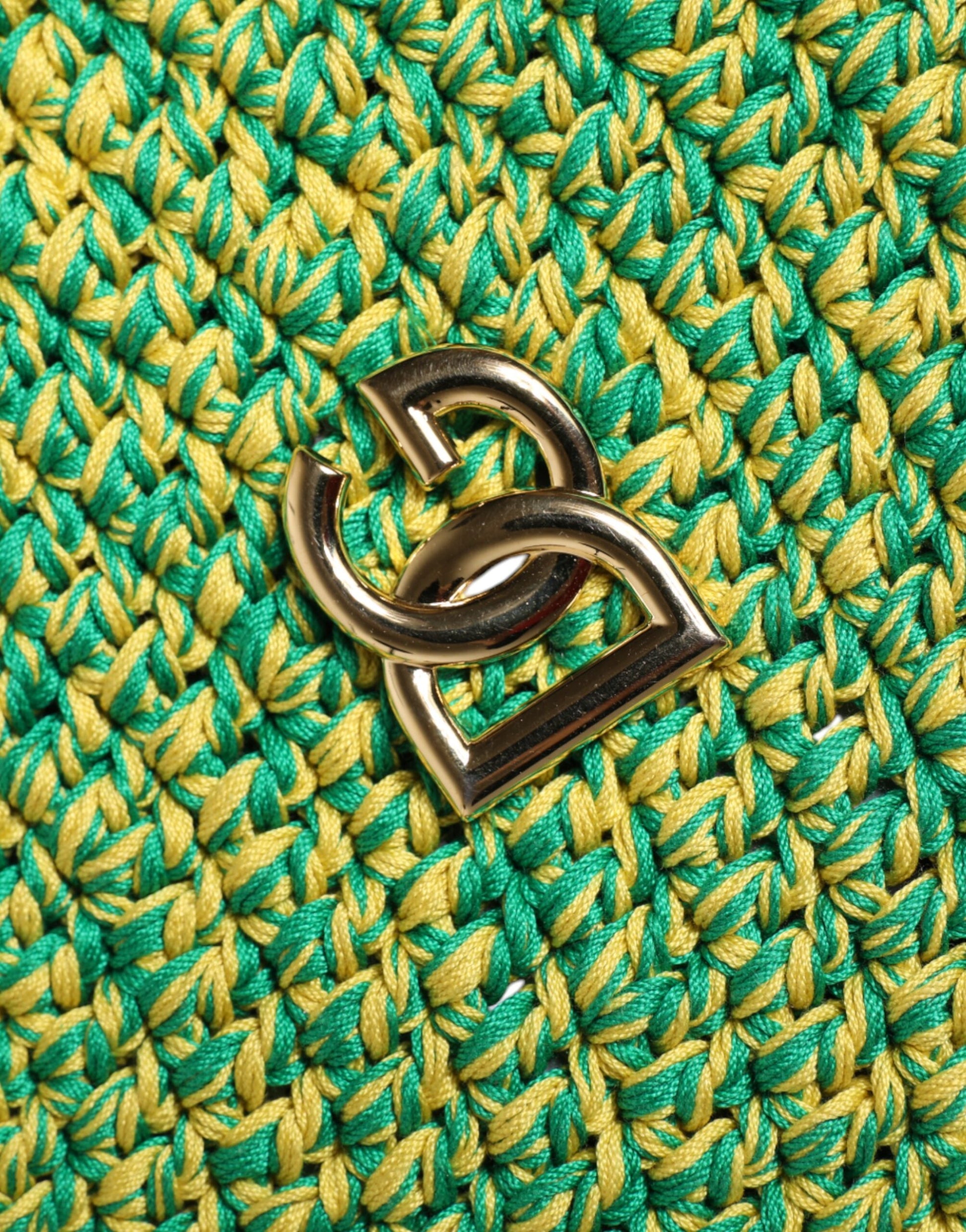 Green Cotton Crochet DG Logo Bucket Hat