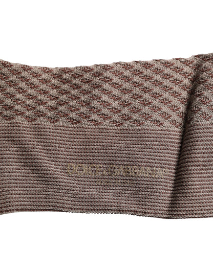 Brown Solid DG Logo Mid Calf Men Socks