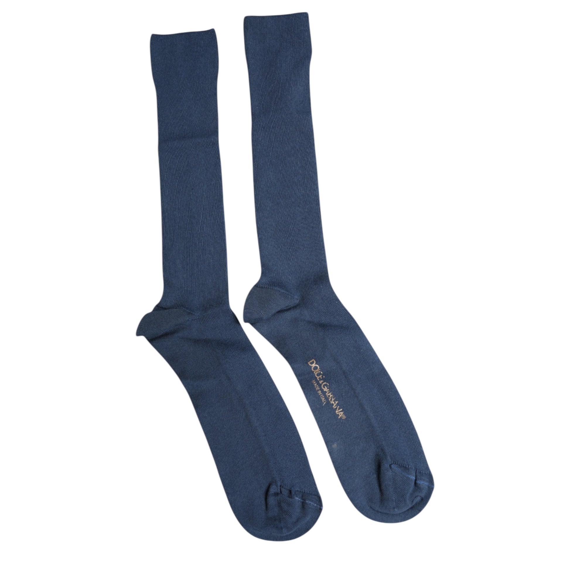 Blue Cotton DG Logo Over The Calf Socks